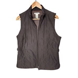 Orvis Quilted Zip Up Vest Brown Size S Casual Fall Outdoor hiking safari